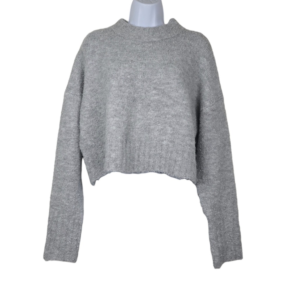 We The Free Womens Grey Mock Neck Pullover Knit Sweater Size XS